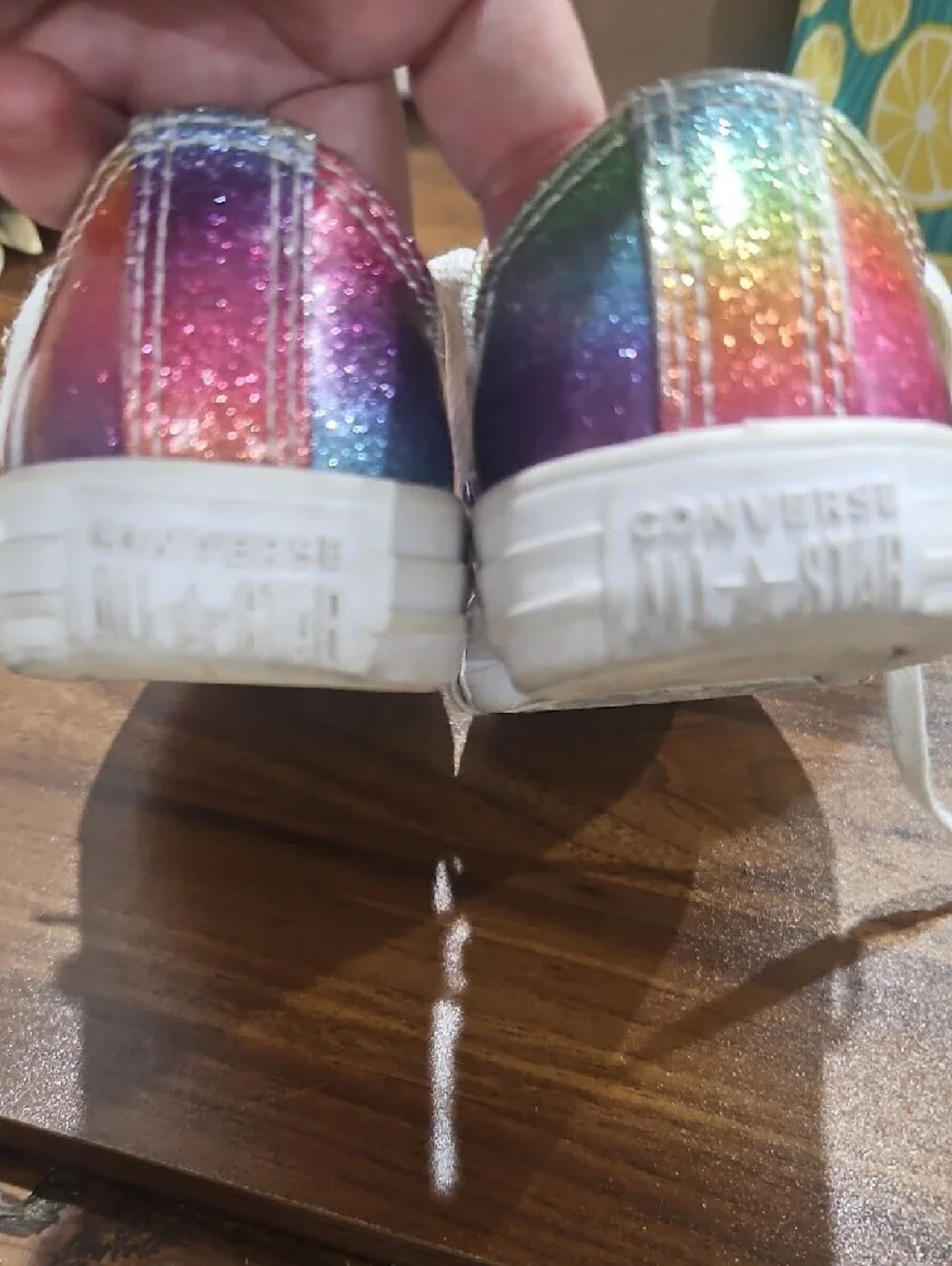 Converse Kids Rainbow Glitter Low-Top Sneakers - White Laces